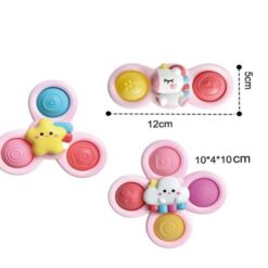 Set 3 jucarii interactive bebelusi, Spinner cu ventuza, 12 luni+ 01