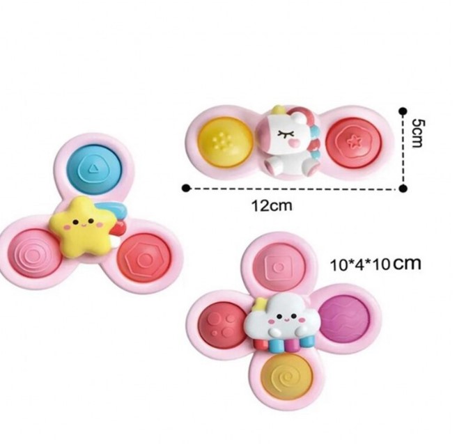 Set 3 jucarii interactive bebelusi, Spinner cu ventuza, 12 luni+ 01