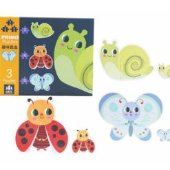 Set 3 puzzle mari, 3-4-5 piese, Insecte 01