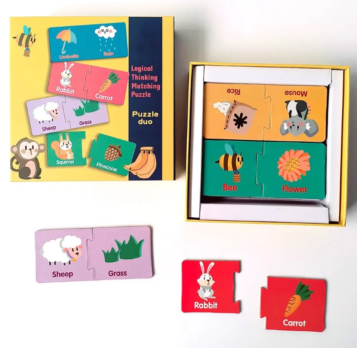 Set Puzzle duo de asociere, Ce mananca animalele, 40 piese 05