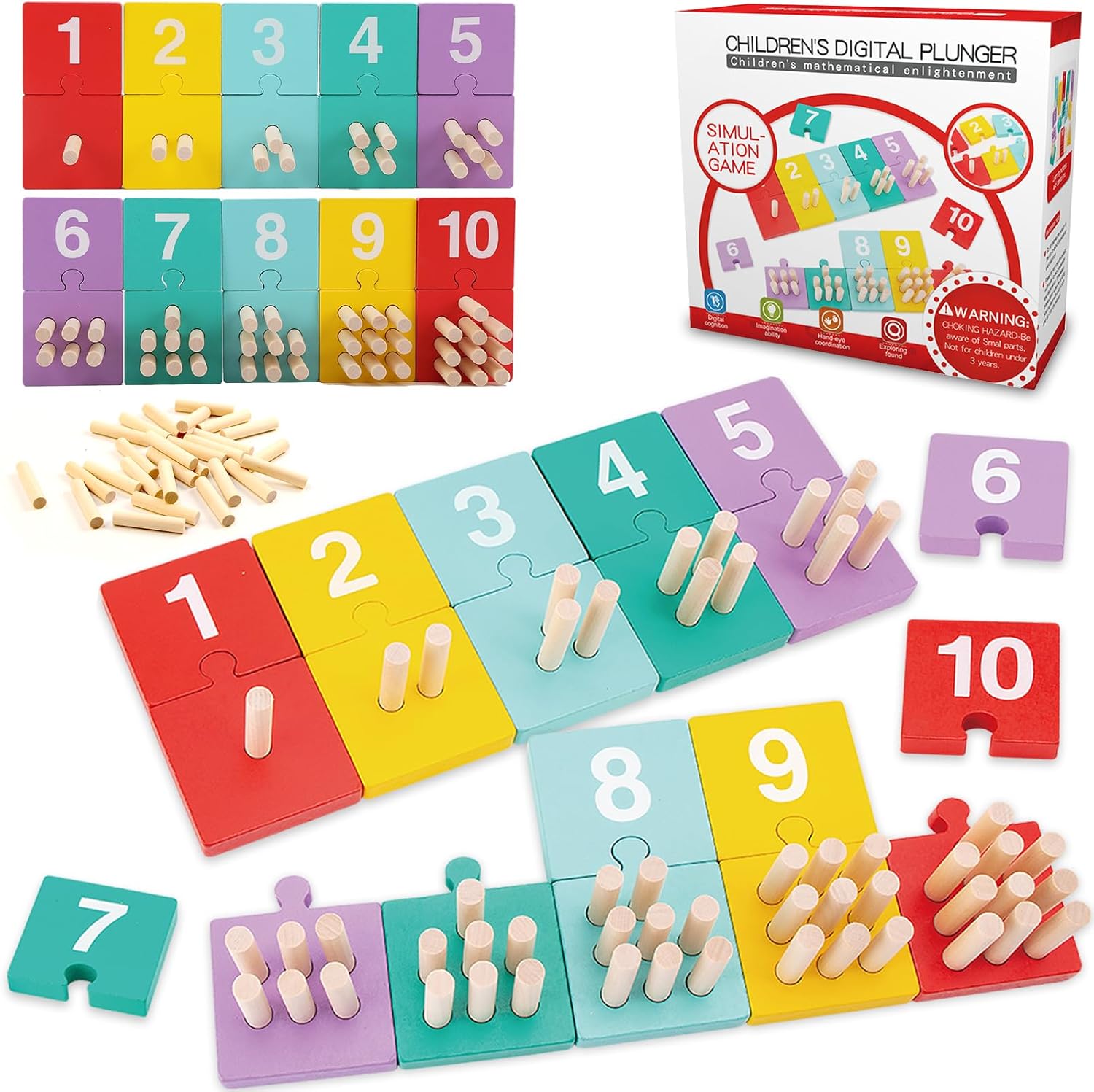 Set Puzzle duo de asociere, Matematica, 65 piese 01