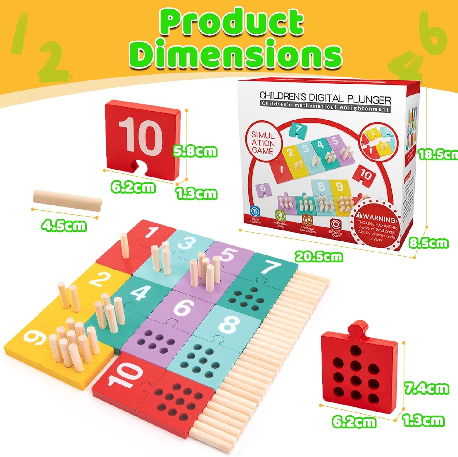 Set Puzzle duo de asociere, Matematica, 65 piese 01