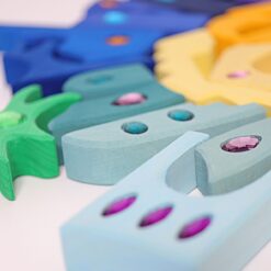 Set de cuburi senzoriale din lemn cu elemente de construcție libere – tip Loose Parts, 3 ani 01