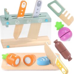 Set de gatit din lemn cu 11 accesorii pentru copii, 3 ANI 01