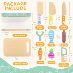 Set de gatit din lemn cu 11 accesorii pentru copii, 3 ANI 01