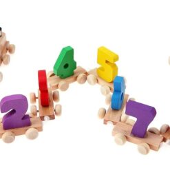 Trenulet din lemn,Cifre de la 0 la 9, pentru 3 ani 01