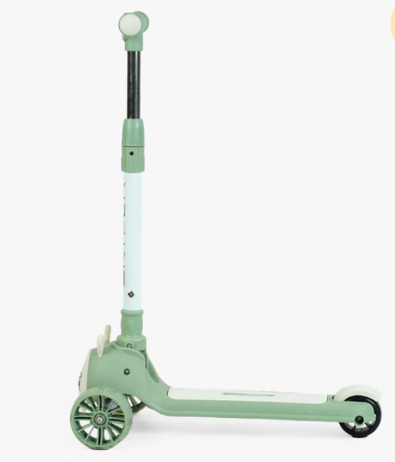 Trotinetă 3 roți, cu ghidon reglabil, roți luminoase, 3 ani+, Iepuras Verde 01