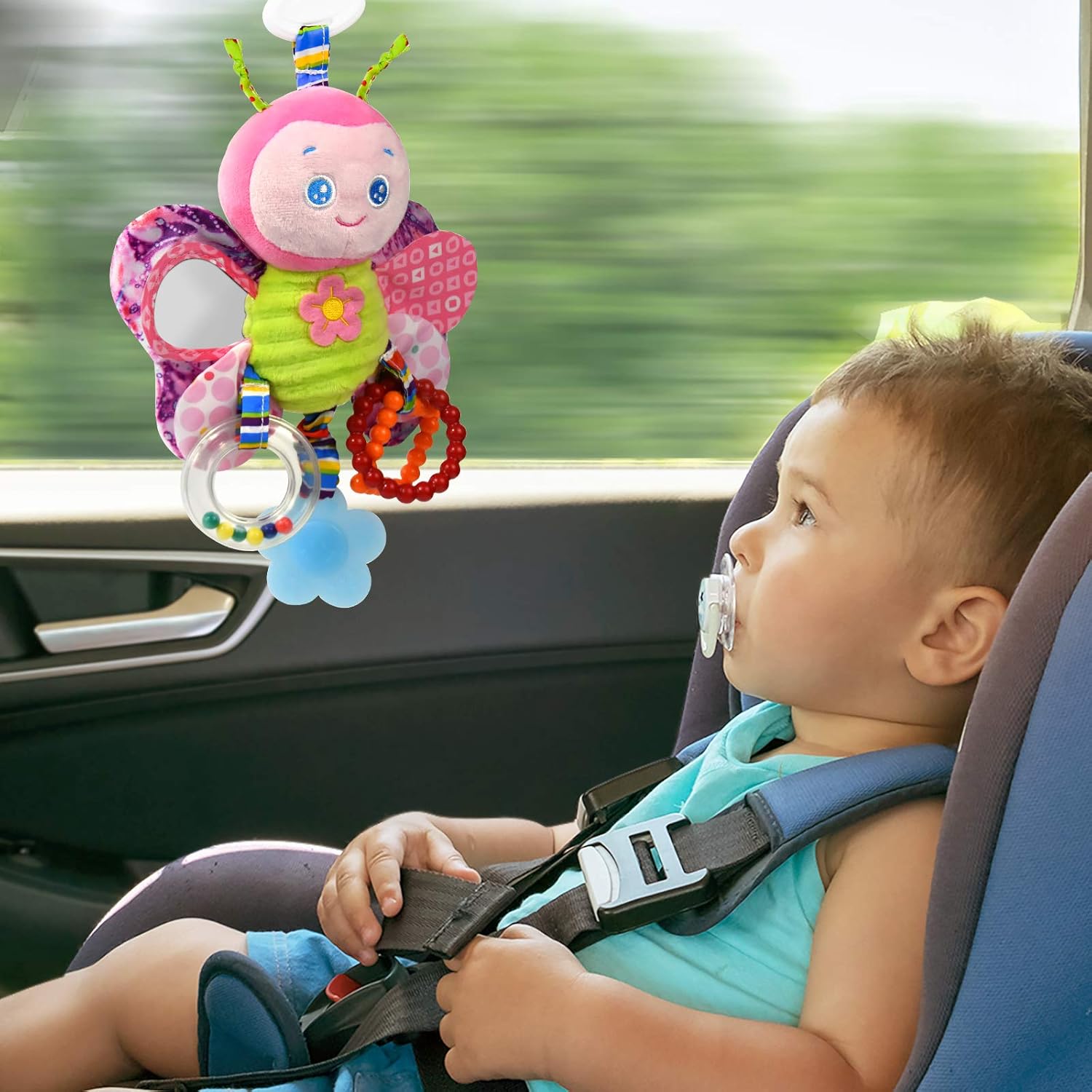 Jucărie senzorială pentru pătuț, cărucior și landou,Fluture, 0 luni+