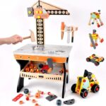 Banc de lucru cu unelte, pentru copii, 66 cm,Tip Macara, 3 ani+