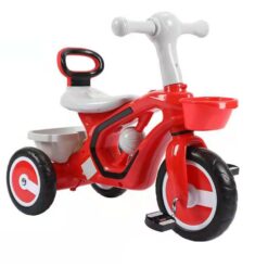 Bicicleta cu 3 roti cu lumini, sunete, Ajustabila, 1-6 ani, Rosu