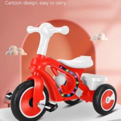 Bicicleta cu 3 roti cu lumini, sunete, Ajustabila, 1-6 ani, Rosu