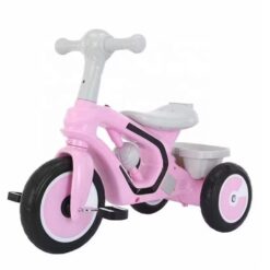 Bicicleta cu 3 roti cu lumini, sunete, Ajustabila, 1-6 ani, Roz