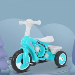 Bicicleta cu 3 roti cu lumini, sunete, Ajustabila, 1-6 ani, Turcoaz