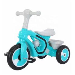 Bicicleta cu 3 roti cu lumini, sunete, Ajustabila, 1-6 ani, Turcoaz