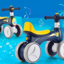 Bicicleta fara pedale cu 4 roti cu lumini, sunete, Baloane de sapun, 1-3 ani 01