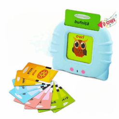 Cititor audio de carduri in limba romana si engleza, cu 448 de cuvinte, Albastru, 3 ani +