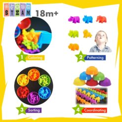 Joc creativ Montessori, sortare cu animale , 36 piese, 3 ani 001