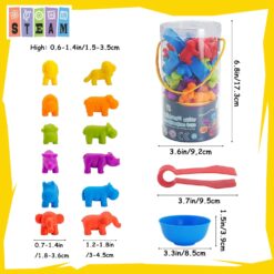 Joc creativ Montessori, sortare cu animale , 36 piese, 3 ani 001