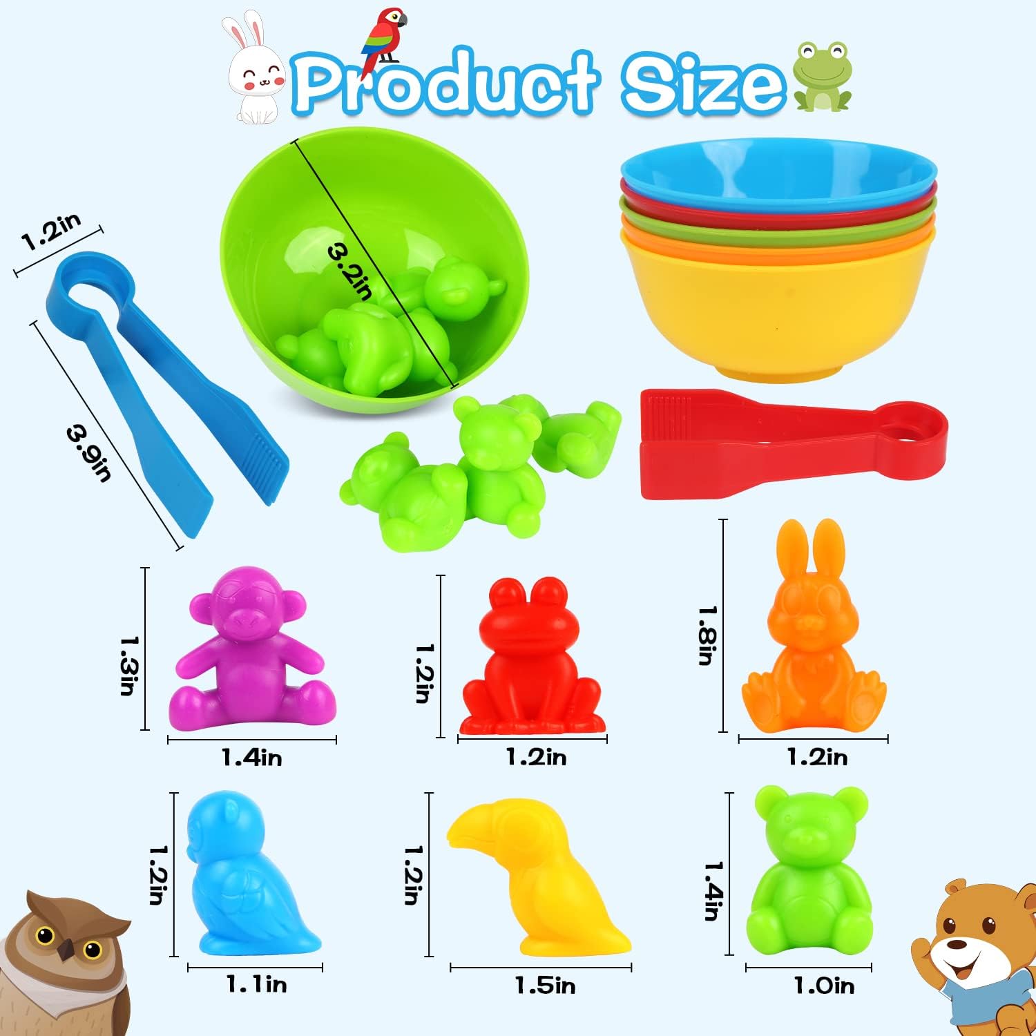 Joc creativ Montessori, sortare cu animale salbatice , 36 piese, 3 ani 01