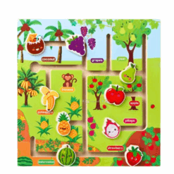 Joc educativ din lemn, Labirint magnetic, Fructe 01