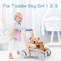 Jucarie de impins din lemn cu set de cuburi 01