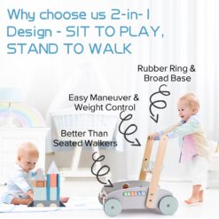 Jucarie de impins din lemn cu set de cuburi 01