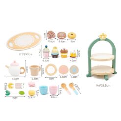 Jucarie din lemn - Set servirea ceai, 23 piese 3 ani