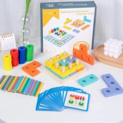 Jucărie educativă 3 in 1, sortator de forme geometrice si joc de asociere, 3 ani 01