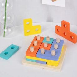 Jucărie educativă 3 in 1, sortator de forme geometrice si joc de asociere, 3 ani 01