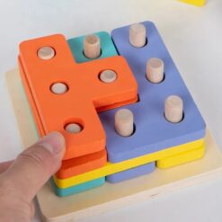 Jucărie educativă 3 in 1, sortator de forme geometrice si joc de asociere, 3 ani 01