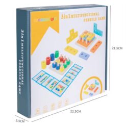Jucărie educativă 3 in 1, sortator de forme geometrice si joc de asociere, 3 ani 01