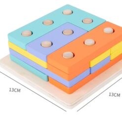 Jucărie educativă 3 in 1, sortator de forme geometrice si joc de asociere, 3 ani 01