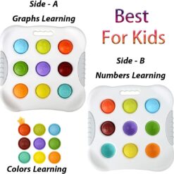 Jucărie educativă – Placă senzorială cu cifre, culori și forme tactile, anti-stres și pop-it, 1 an+