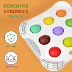 Jucărie educativă – Placă senzorială cu cifre, culori și forme tactile, anti-stres și pop-it, 1 an+