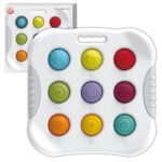 Jucărie educativă, Placă senzorială cu cifre, culori și forme tactile, anti-stres și pop-it, 1 an+