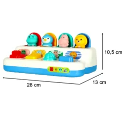 Jucărie senzorială pentru dezvoltare motrică și logică, Pop-up- Animale, 18 luni+