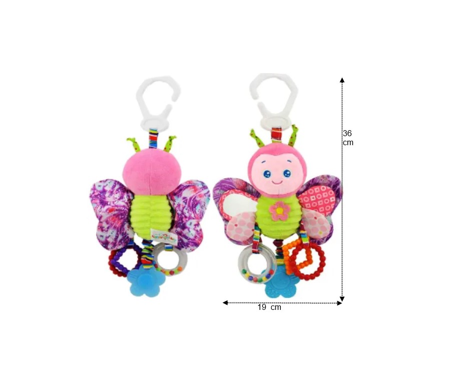 Jucărie senzorială pentru pătuț, cărucior și landou,Fluture, 0 luni+