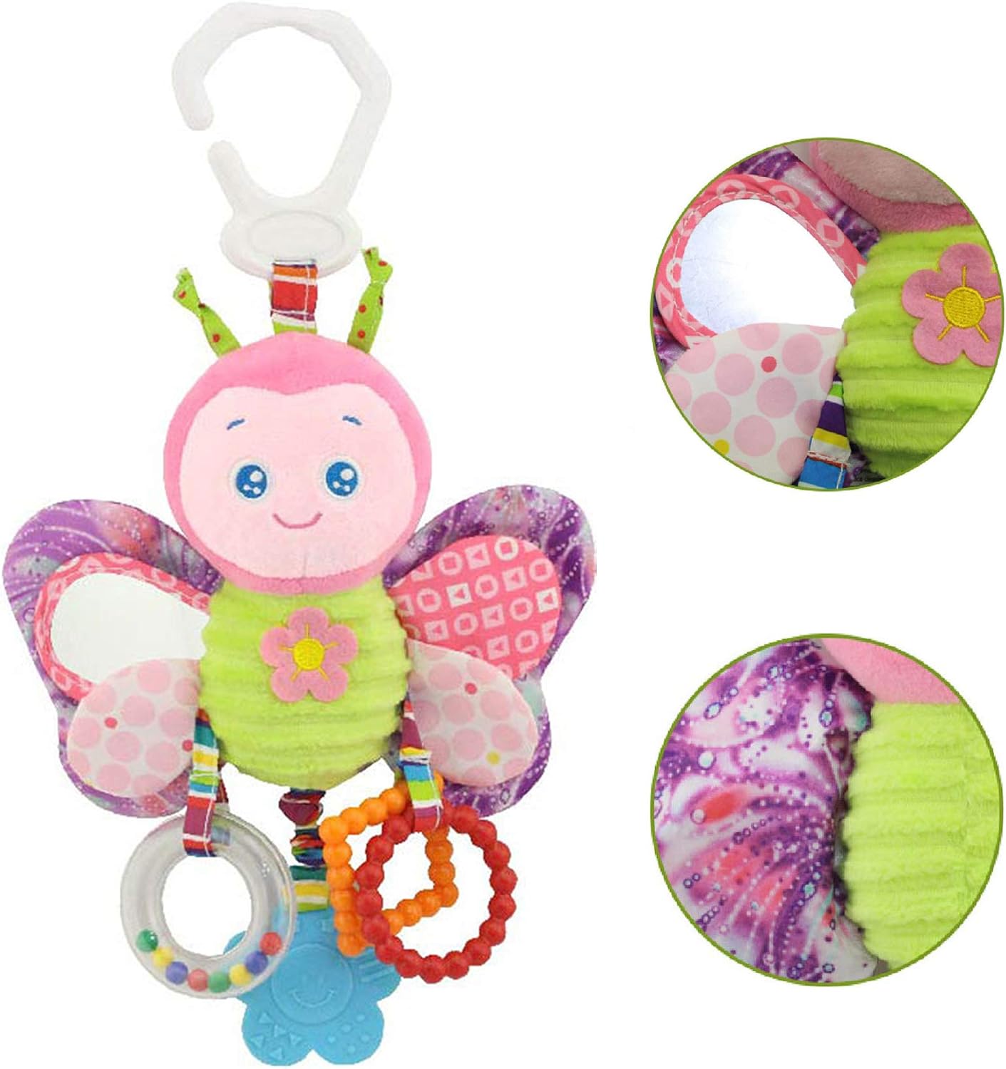 Jucărie senzorială pentru pătuț, cărucior și landou,Fluture, 0 luni+