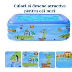 Piscina gonflabila cu podea moale, dubla, 180 x 142 x 60 cm, 3 inele 01