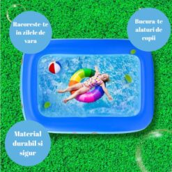 Piscina gonflabila cu podea moale, dubla, 180 x 142 x 60 cm, 3 inele 01