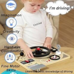 Placa senzoriala cu activitati Montessori - Busy Board, 3 ani+