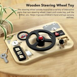 Placa senzoriala cu activitati Montessori - Busy Board, 3 ani+