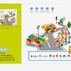 Set de constructie 3D, magnetic, 100 magneti, 3 ani +, VEHICULE 01