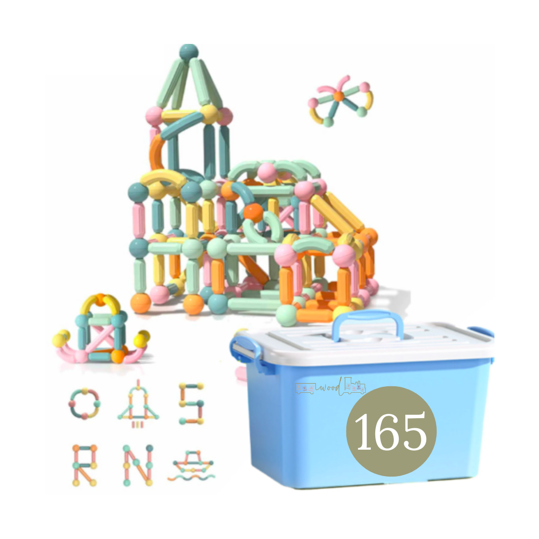 Set de constructie 3D, magnetic, 165 piese, 3 ANI