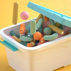 Set de constructie 3D, magnetic, 43 piese, 3 ANI