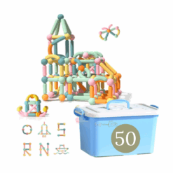 Set de constructie 3D, magnetic, 50 piese, 3 ANI