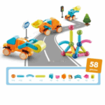 Set de constructie 3D, magnetic, 58 magneti, 3 ani +, VEHICULE
