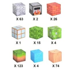 Set de constructie magnetic cu 312 de piese, 3 ani+, Minecraft