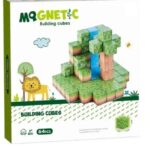 Set de constructie magnetic cu 64 de piese, 3 ani+, Minecraft