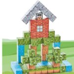 Set de constructie magnetic cu 103 de piese, 3 ani+, Minecraft